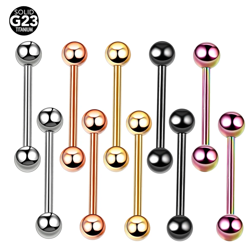 14G Titanium Tongue Bars Piercing 5mm Balls Barbell Nipple Ring Tongue Piercing Nipple Piercing Body Jewelry