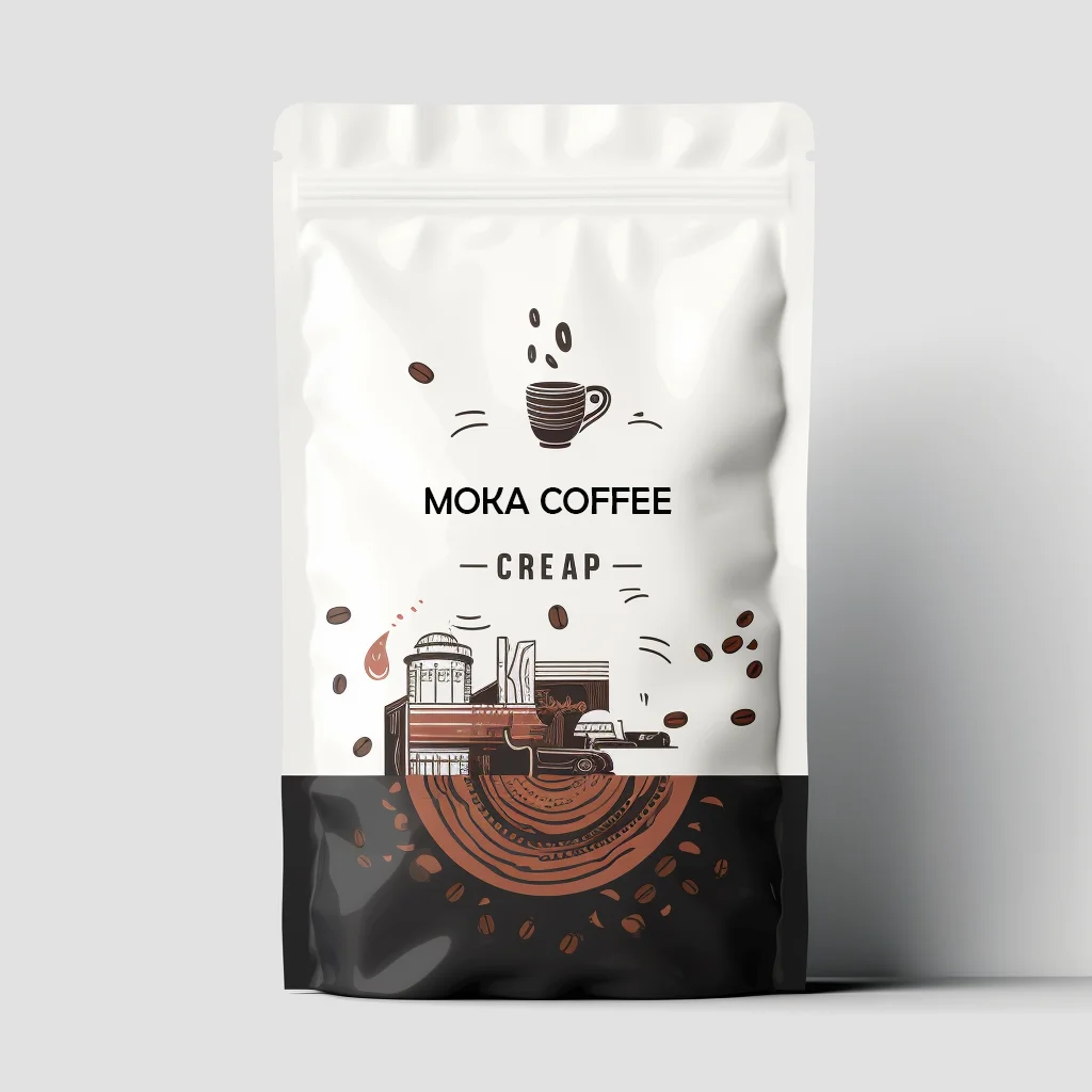 Custom Printed Big Foil Coffee Pouch Bag  1 Kg Coffee Bag Matt Black Coffee Filing Muchenn Stand Up Bags
