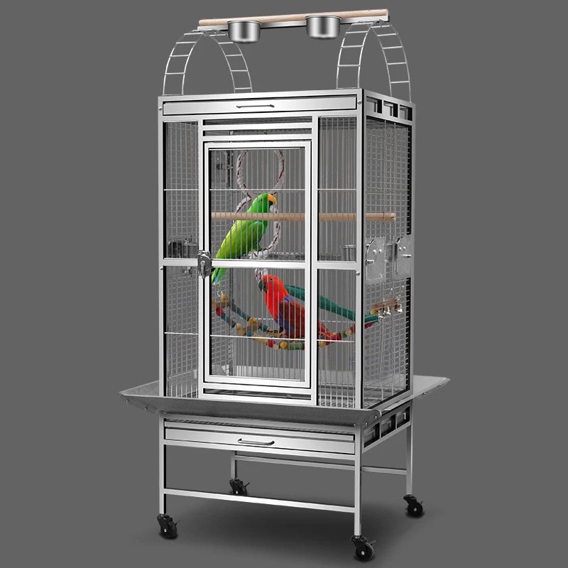 Super luxury large size wear-resistant metal steel breed birds house non-toxic pet-friendly parrot cage