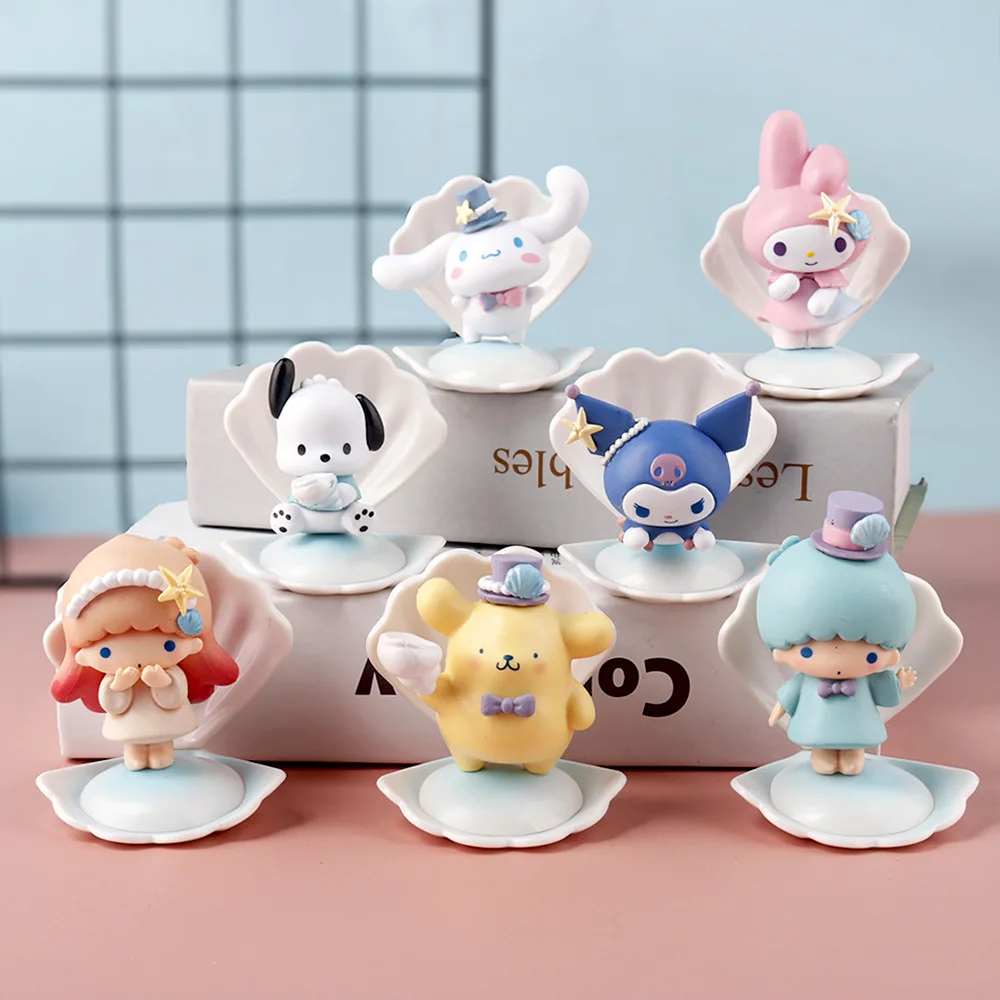 Kawaii коготь машина Sanrios Слепая Коробка Kuromi Cinnamoroll Мелодия Аниме фигурки таинственный сюрприз коробка море праздничная серия игрушки подарки
