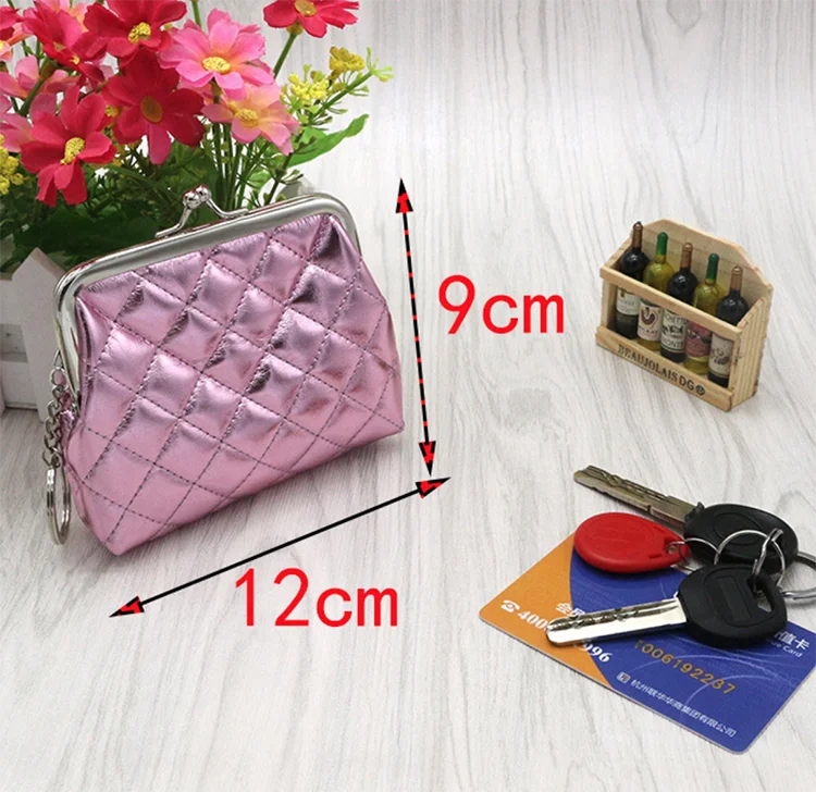 Wholesale PU Lingge Mini Coin Purse Ladies Buckle Coin Coin Purse