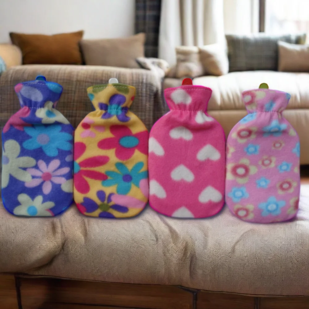 2000ml hot water bag cover hot water bottle printed fleece cover