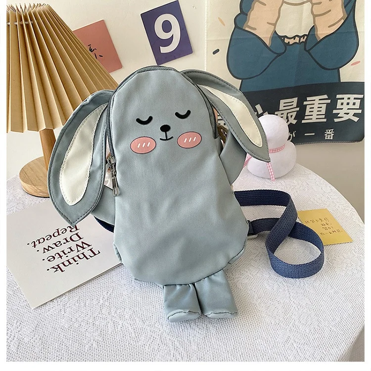 3 Colors Funny Cartoon Rabbit Ladies Purse Sling Satchel Messenger Crossbody Handbag Cross Body Bag with Drawstring Coin Purse