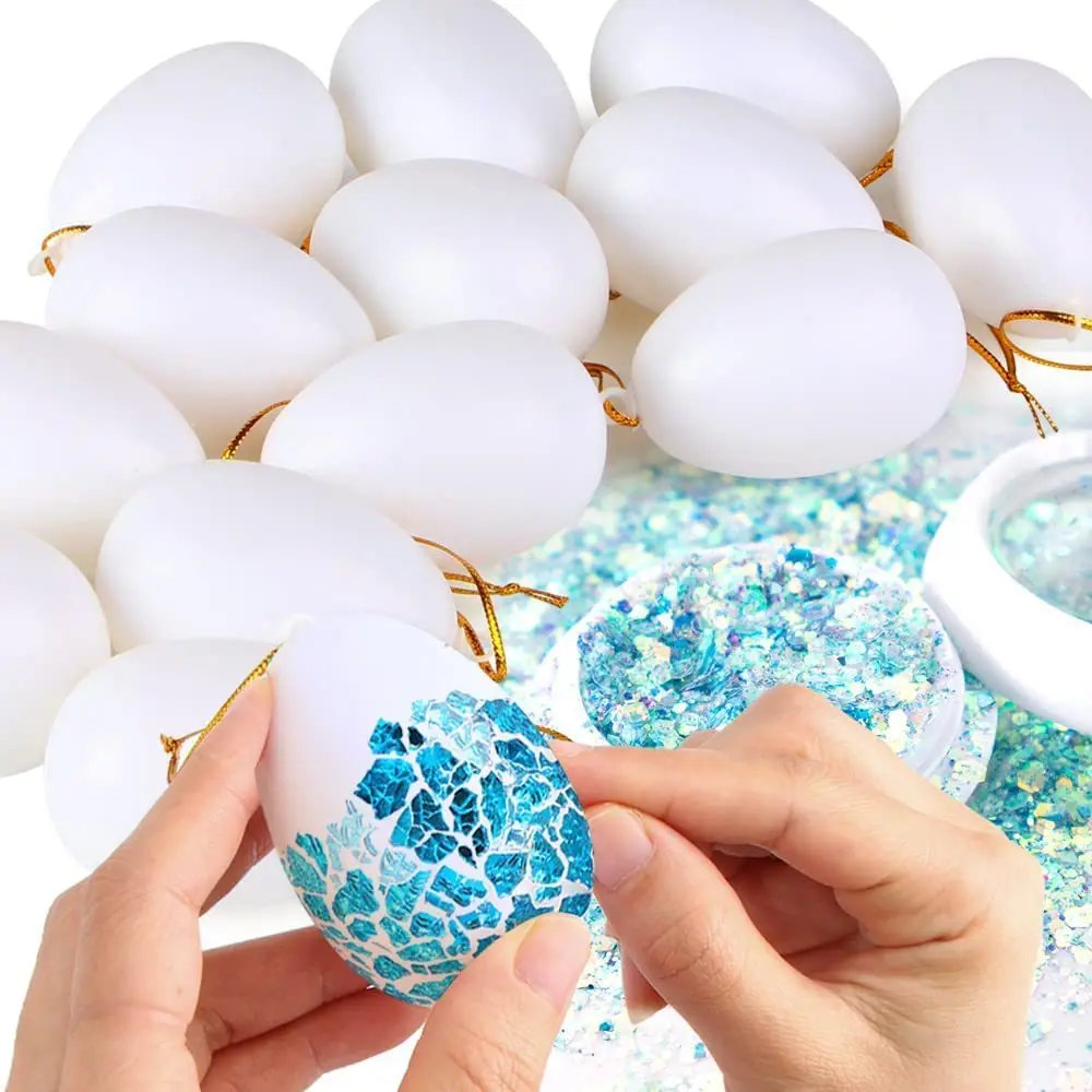 6/8/10/12/15/20cm White plastic easter eggs DIY plain easter eggs for kids
