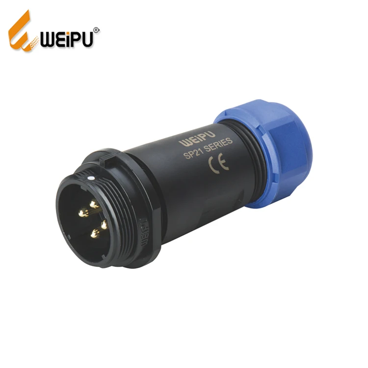 Weipu SP series connector  SP2111/S solder crimp  IP68 female in-line cable connector