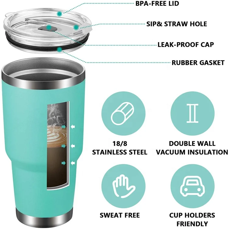 Amazon Hot Selling 30 oz Double Wall Stainless Steel Water Tumbler Travel Mug Custom Logo thermal glasses insulation Large mugs