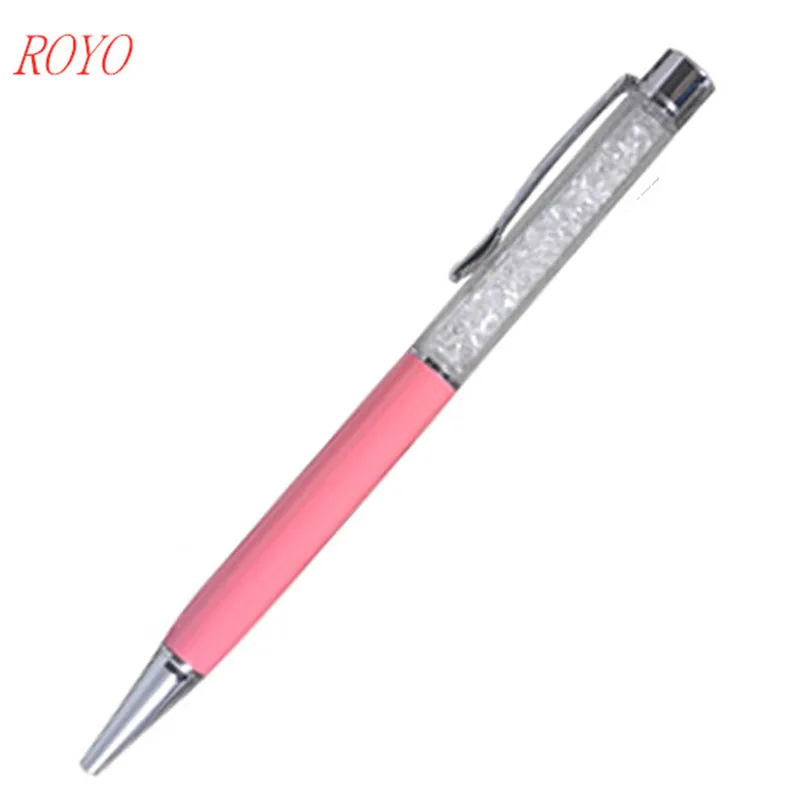 Высококачественная рекламная подарочная металлическая шариковая ручка с кристаллами и гравировкой, шариковая ручка с логотипом на заказ, металлические кристаллические ручки