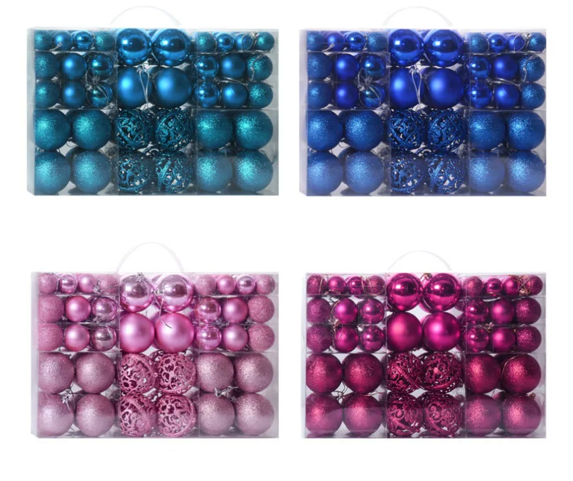 100pcs Christmas Decoration ball dropshipping three size different colors Christmas DIY Ornament source