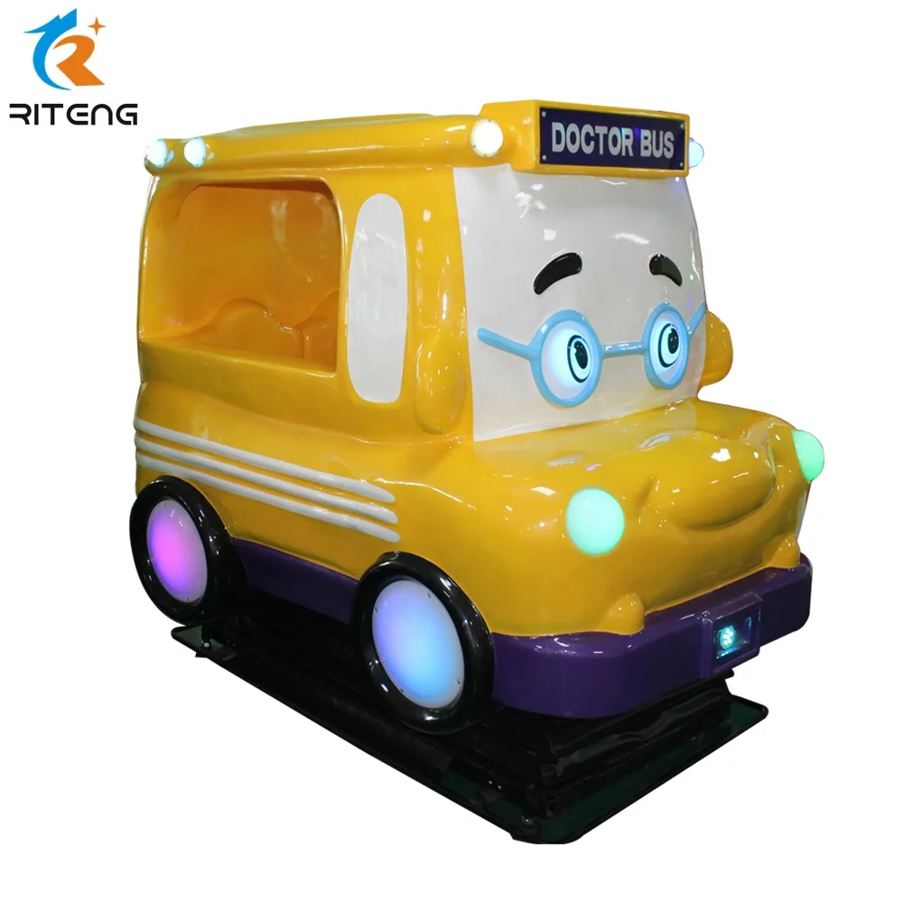 new Video Game School Bus Kiddie Rides Machine Screen Durable Fiberglass 17 Inch  Coin Operated kiddie rides for sale