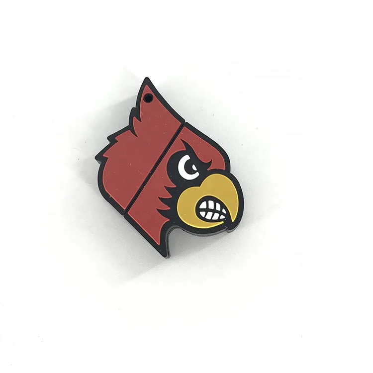 Custom Logo Red PVC Plastic Rubber Design USB Flash Drive for Business Computer School or Office Promotional Gift