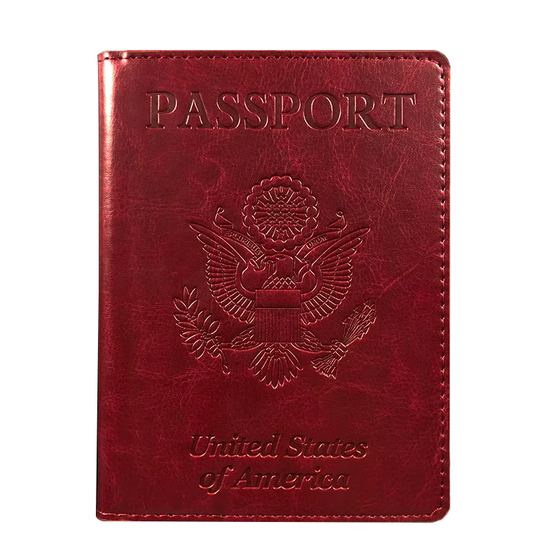 PU Leather Passport Cover For USA With Printing