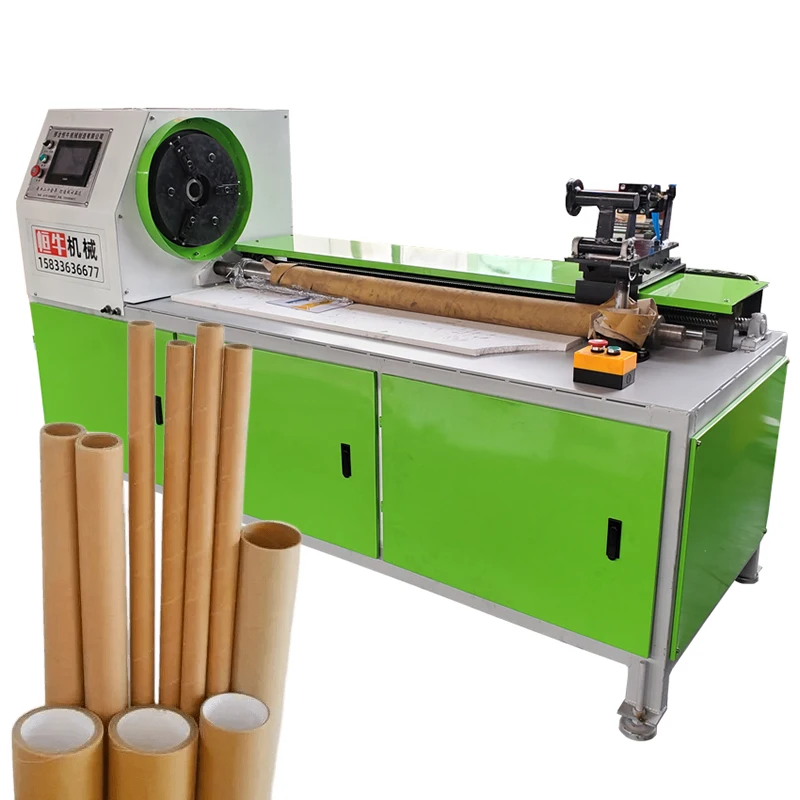 Factory price sales high-quality Fully Automatic Drinks Spiral Paper Packing Bottle Tube Core Glue Making Machine With Cutting