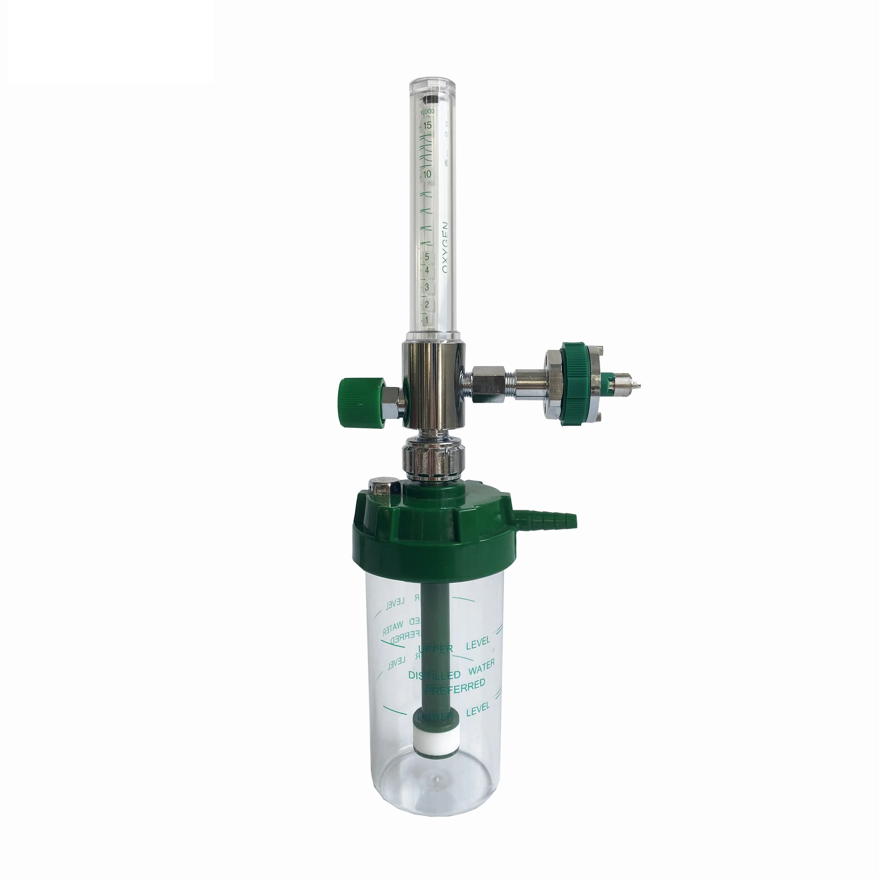 OEM Brass Medical oxygen flow meter with humidifier for oxygen therapy 15LPM, Ohmeda style