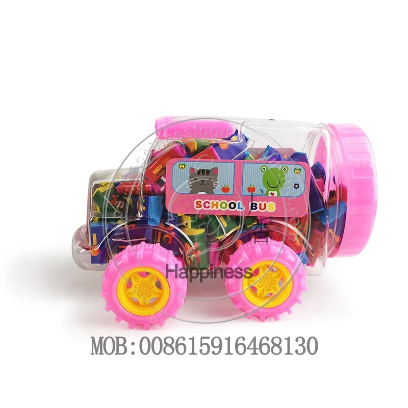 Мультяшный школьный автобус автомобиль игрушка жвачка с татуировкой бумажная наклейка