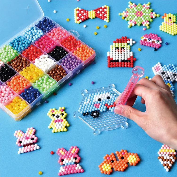 
2021 Amazon Creative Kid Toys 3000 pcs DIY 3D Puzzle Art Craft Spray Water Crystal Sticky Magic Beads 