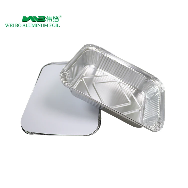 Factory Wholesale Foil Food Container With Lid Non-toxic Easy Recyclable Aluminum Foil Container Tray