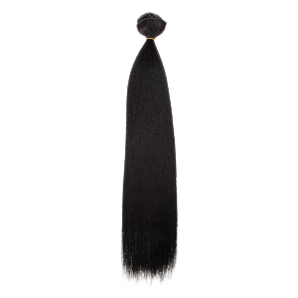 Rebecca top high quality wholesale bundles luxury long straight clip heat resistant fiber synthetic hair extensions for women