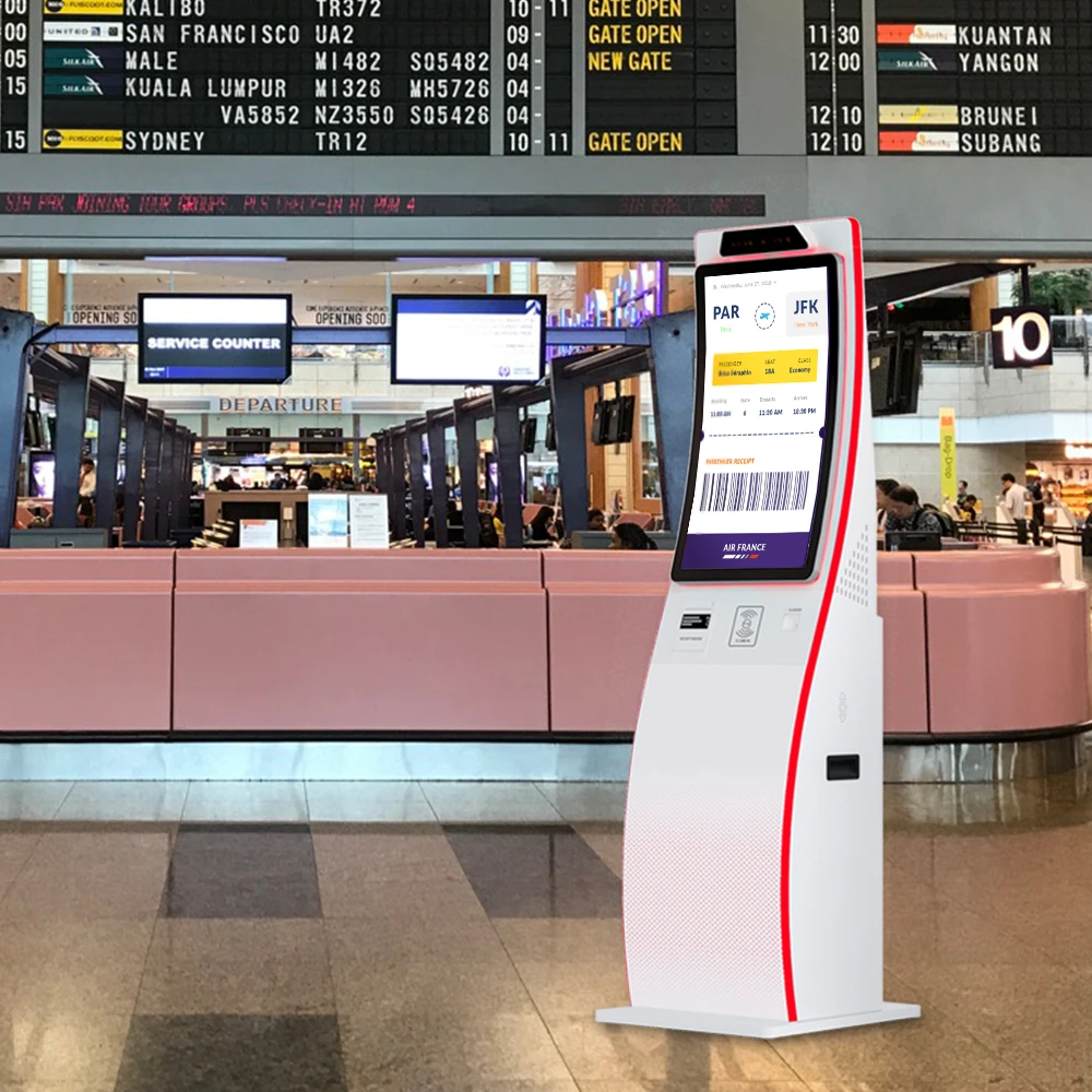 32 Inch Windows Android Linux SDK Support Cash Card Payment Machine Passport Scanner Self Checkout Kiosk Ticket Vending Machine