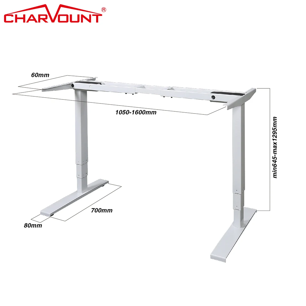 Charmount Dual Motor Electric Table Stand Up Lifting Standing Height Adjustable Mobile Standing Desk
