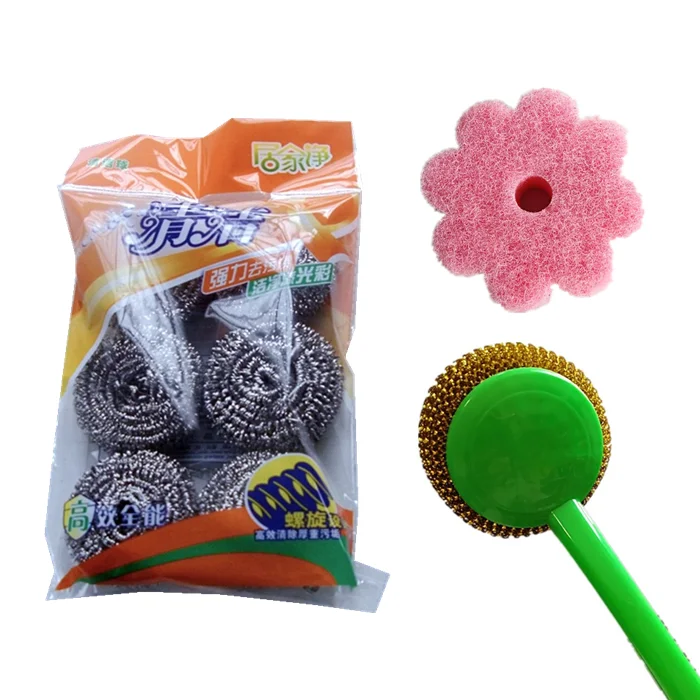 Kitchen Cleaning Scourer Ball with Long Handle for Pots and pans