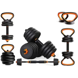 Adjustable Kettlebell And Dumbbell Handle  2-In-1 Push Up Bar And Weight Plates For Home Gym Strength Training And Core Fitness