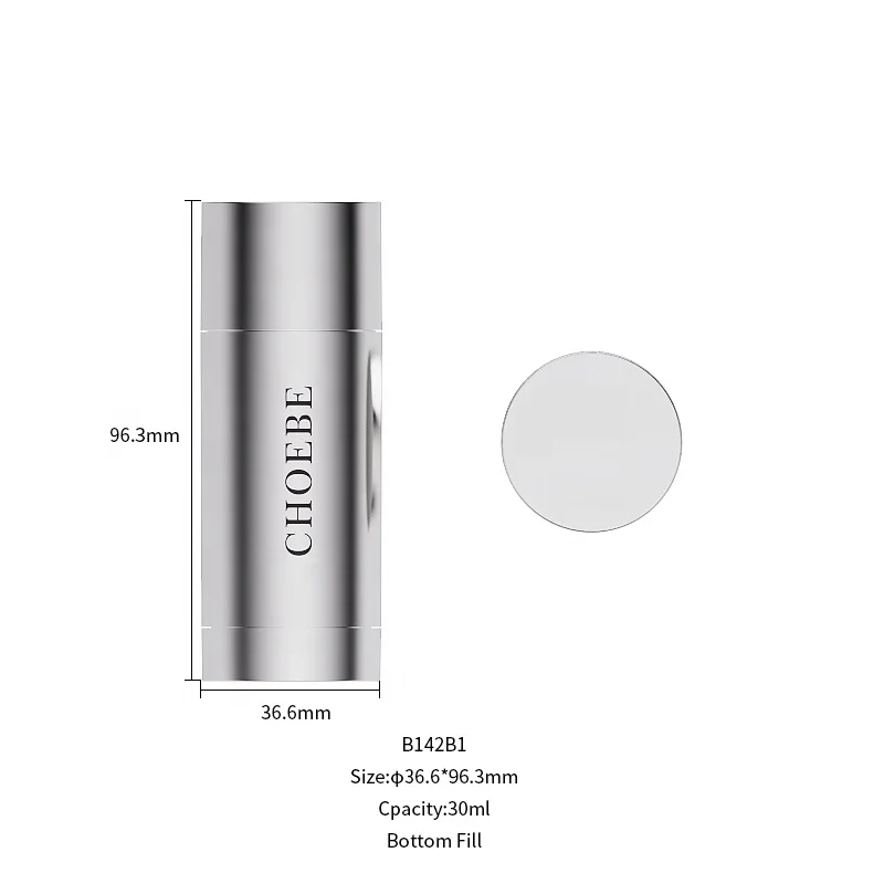 Aluminum Deodorant tube bottom fill mini size eco-friendly portable container 30ml deodorant packaging with silver  tubes