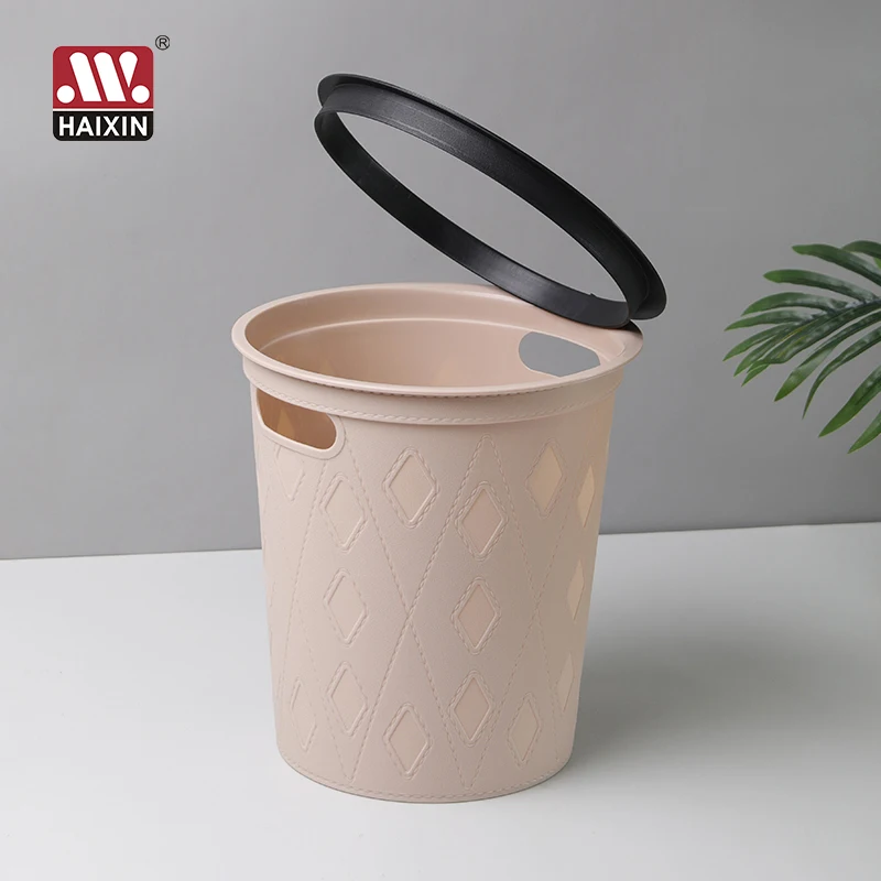 Haixin wholesale multifunctional household plastic waste bin trash can dust bin garbage waste bin