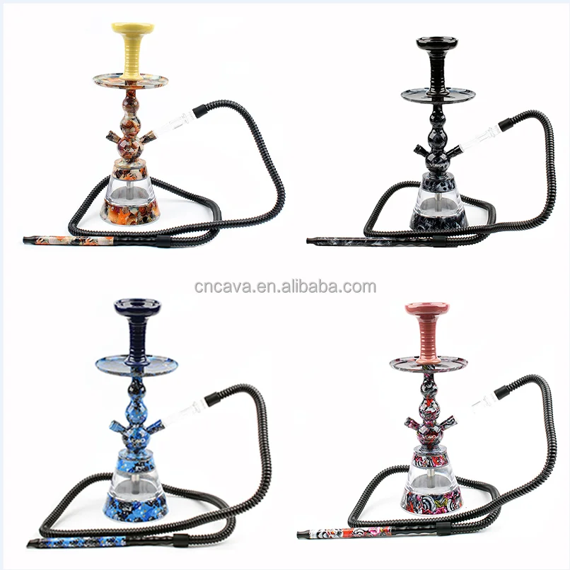 new design modern aluminum alloy water pipe fittings mini camouflage color cigarette tobacco travel portable shisha