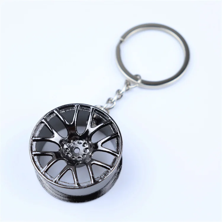 Factory Wholesale Car Key Accessories Wheel key chain Tire Rim 3d Metal Keychain