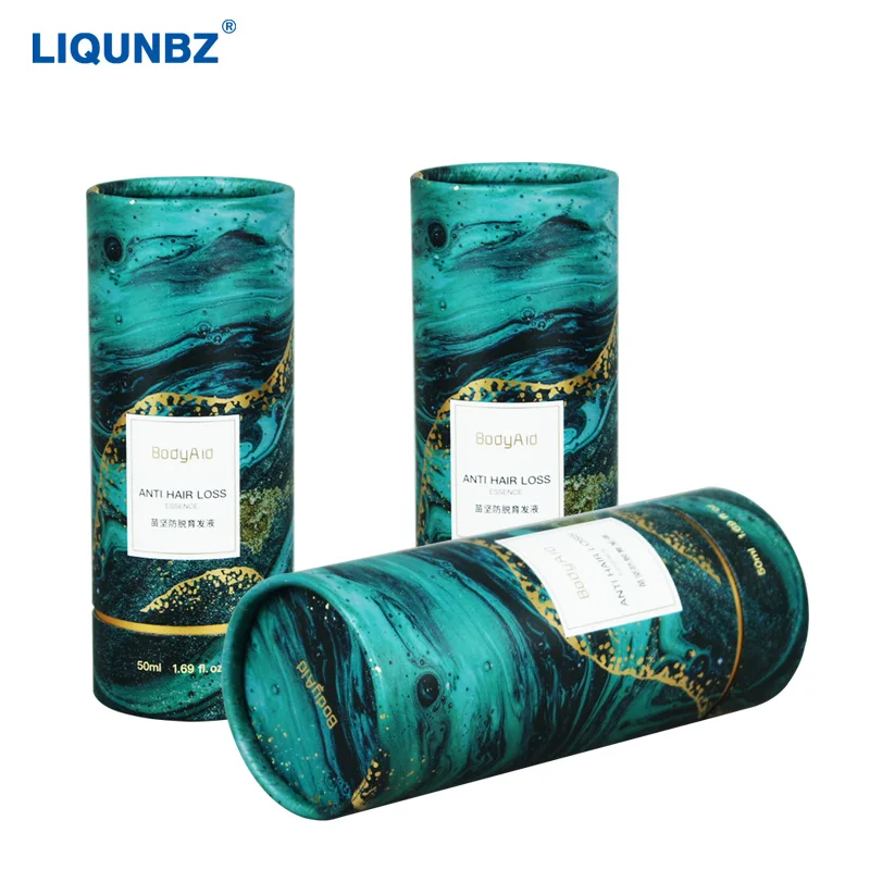 Customized Recycled Luxury Essential Oil Cylinder Packaging Cosmetics Circular Carton Packaging Tube