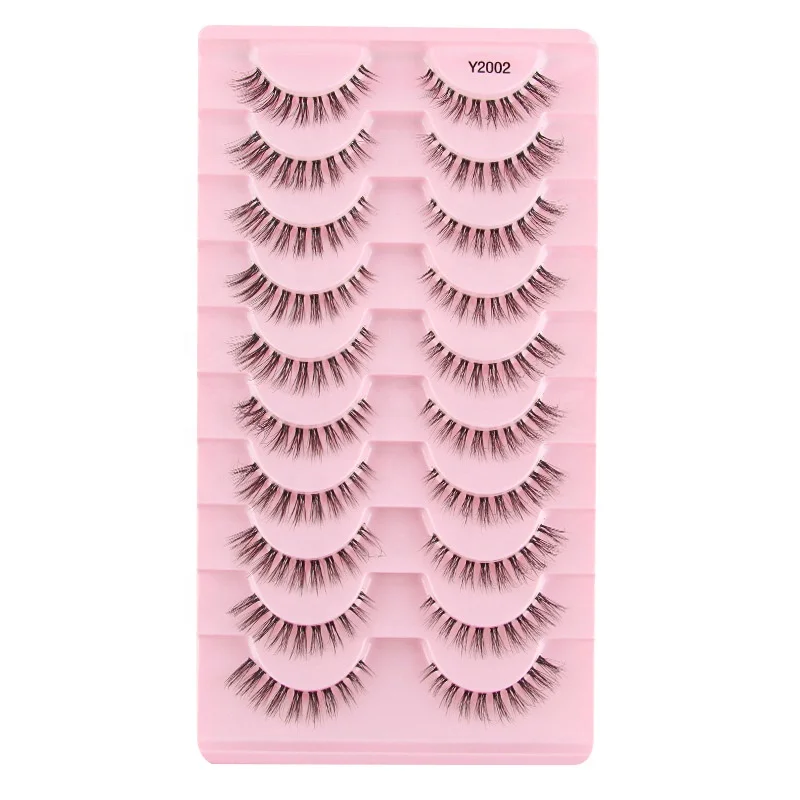 Factory Wholesale New Transparent Stem 10 Pairs Of Natural Handmade Makeup False Eyelashes