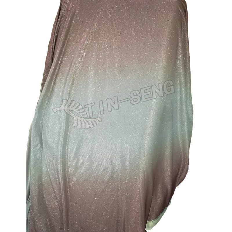 Silver Pink Ombre Fabric , Shiny Gradient Color Lurex Fabric with Glitter