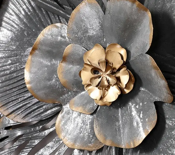 Bohemian style Iron Three-Dimensional Flower Pastoral Wall Hanging Wholesale Living Room Dining Room Bedside Wall decoration