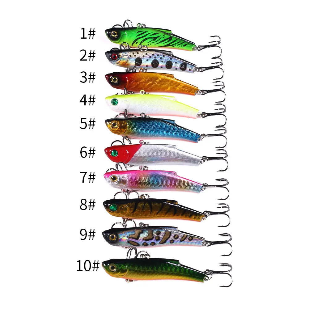 7CM 18G 6 Hard Plastic VI Fishing Lure Artificial Hard Bait
