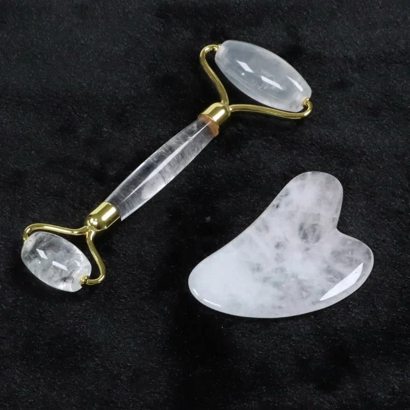 custom box natural quartz white crystal best face jade roller massager