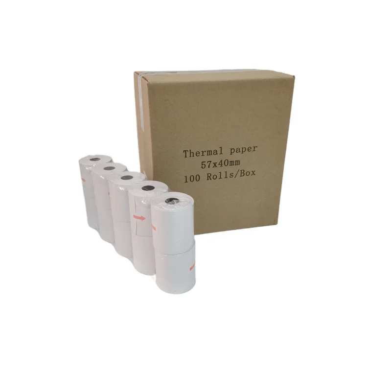 China Manufacturer Thermal Printer Roll Paper 57 x 40 mm Customized Cash Register Paper Roll 57mm
