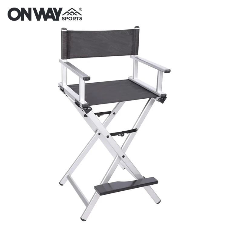 Custom Lightweight Portable Aluminum Folding Director Makeup Chair WIth Headrest