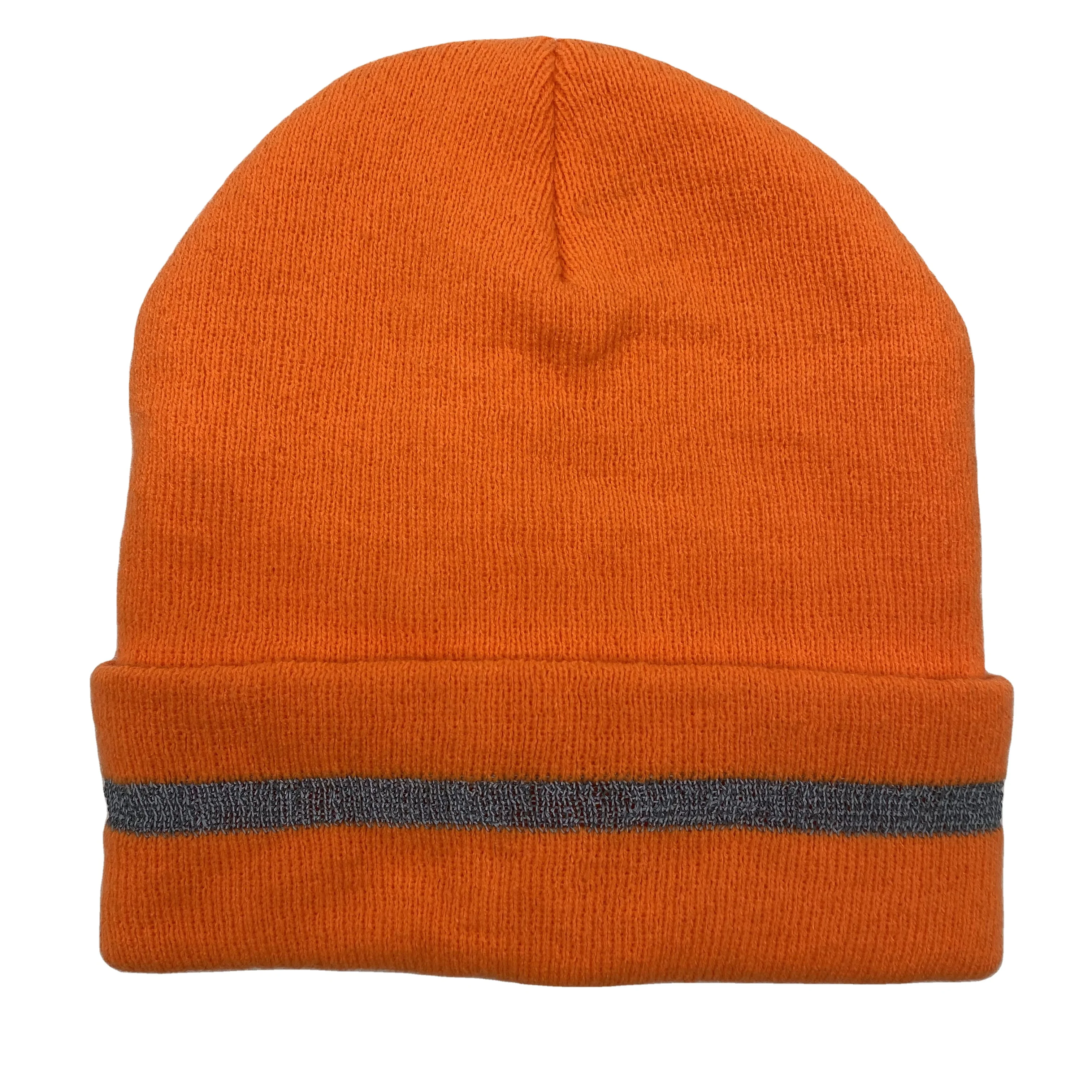 Вязаная Шапка-бини светоотражающая спортивная шапочка с полосками 3 м унисекс спортивные шапочки