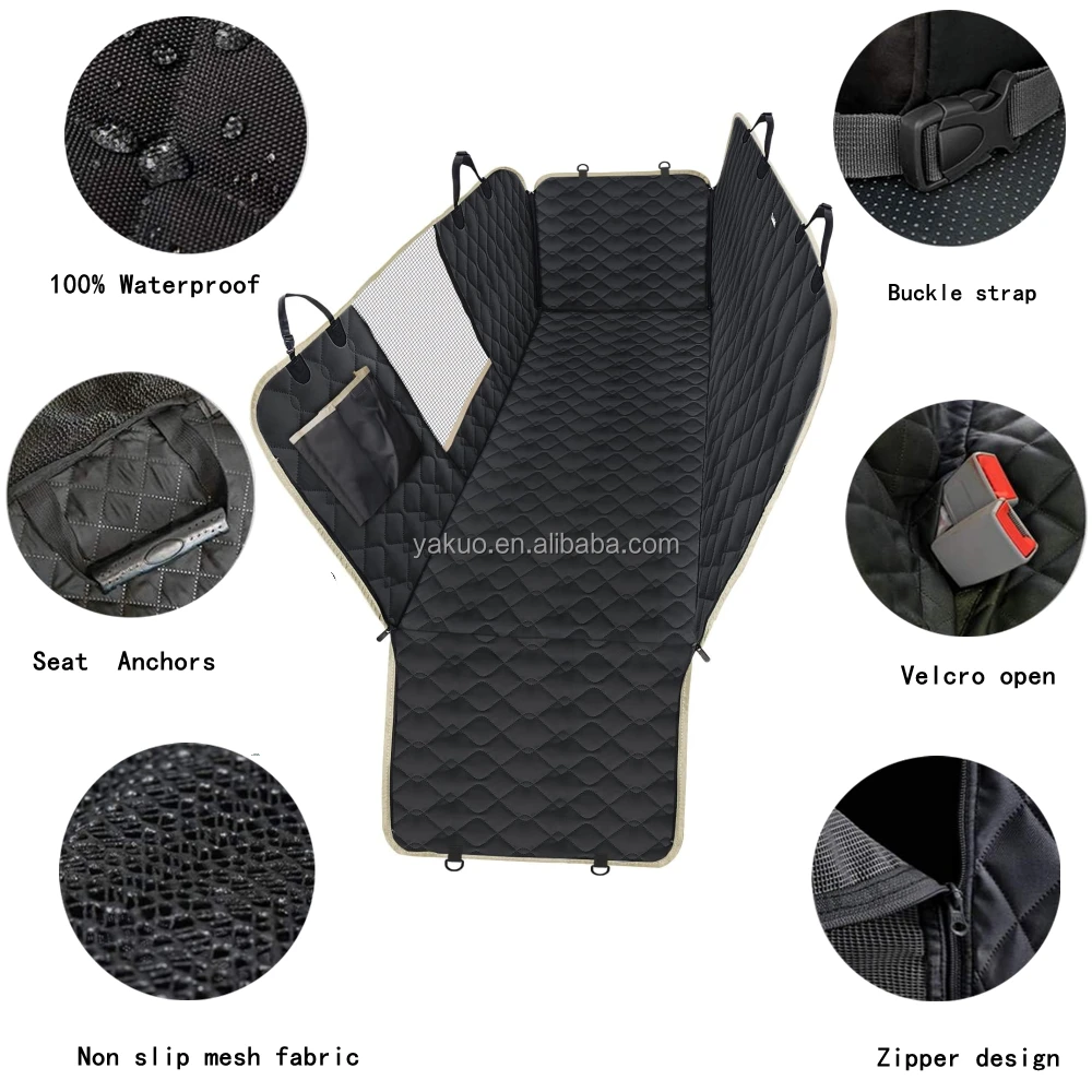 High Quality Non Slip Waterproof Scratch proof Hammock Dog Rear Car Back Seat Cover