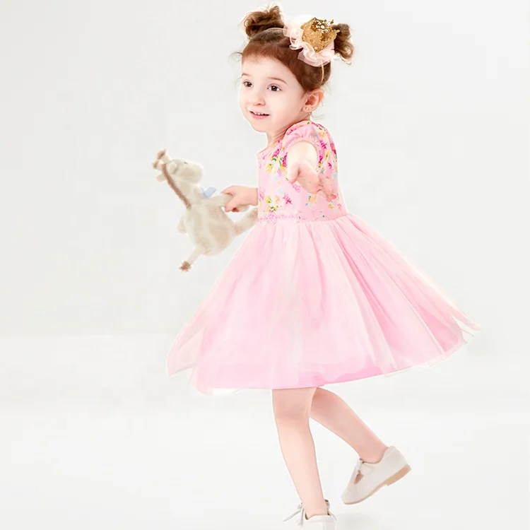 Sweet casual modern girl dress flower girl dress 2 year old girl dress