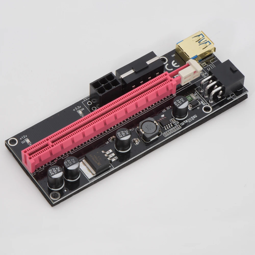 Прямая продажа с фабрики 009S PCI-E Riser 1X к 16X 009 USB 3 0 Card Extender Быстрый адаптер Черный king