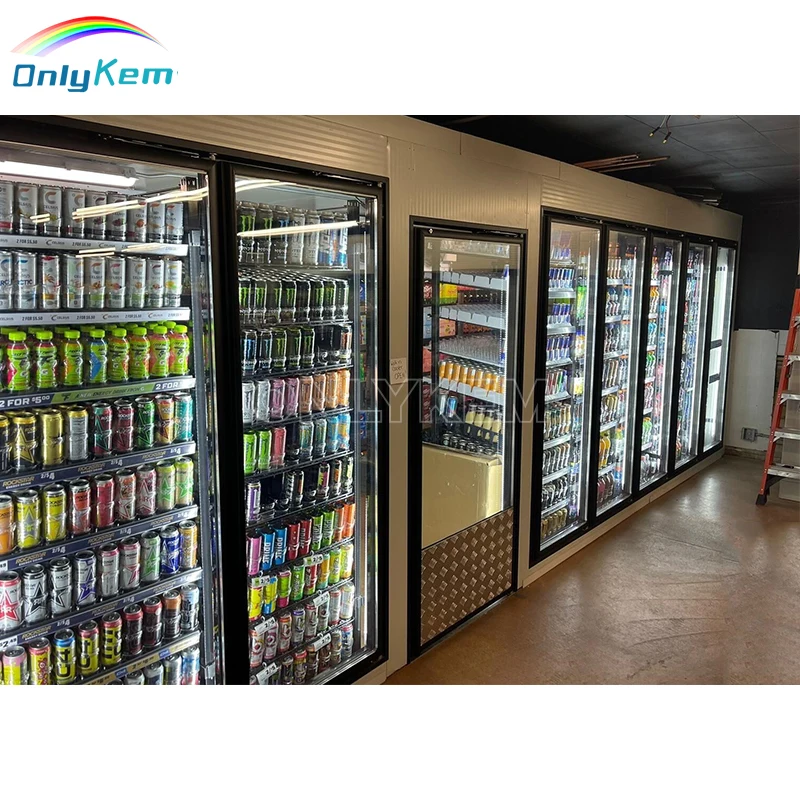 Commercial Walk in Cooler Display Glass Doors Display Walk in Freezer with glass door