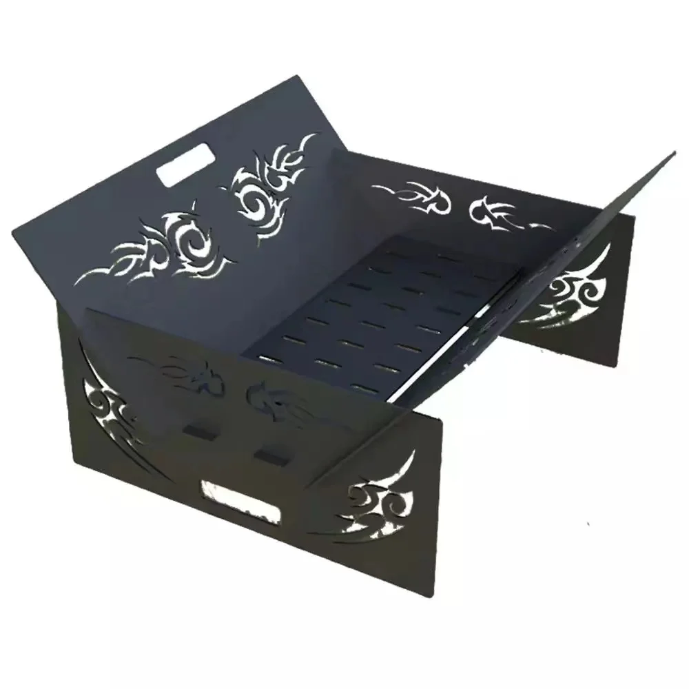 Flame safety device foldable portable fire pit  charcoal grill wood burning fire pit  grill