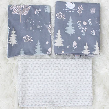 China high quality 100% cotton organic 3 pcs adult baby cot bed set crib bedding set