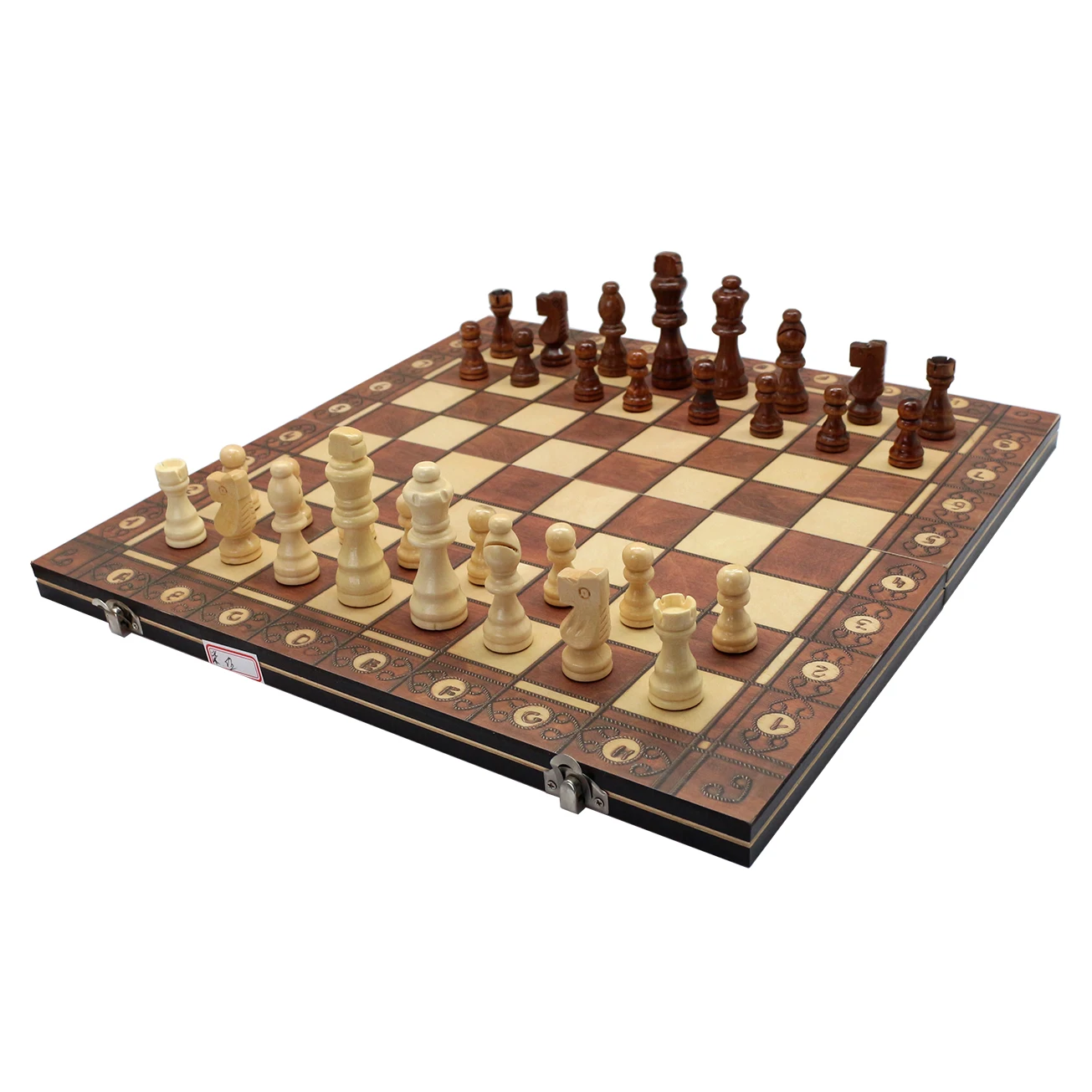 Luxury Wooden Chess Set Folding Magnetic Large Board  Travel Chess Board Game Puzzle Game For Kids And Adults