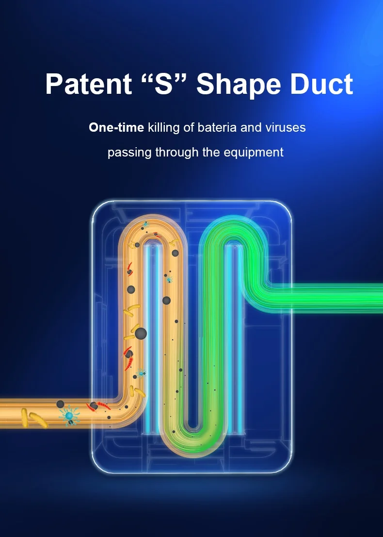 E-VIPO Uv Air Purifier Photocatalyst Decomposition Formaldehyde For Home School Clinic Hospital UV-C Air Disinfection System