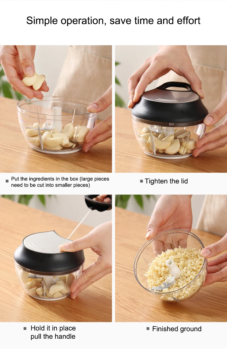 LINK LIFE Orange Kitchen Vegetables Blender Garlic Onion Cutter Mini Garlic Chopper