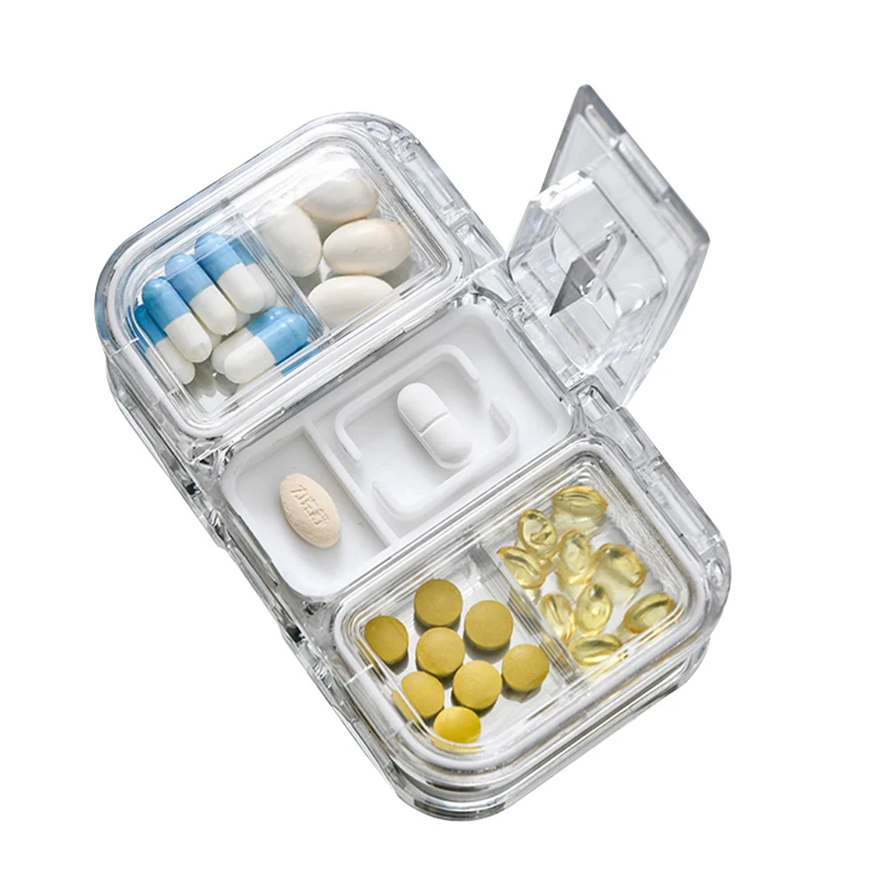 2022Wholesale clear plastic tablet cutting box for home and travel  pill storage