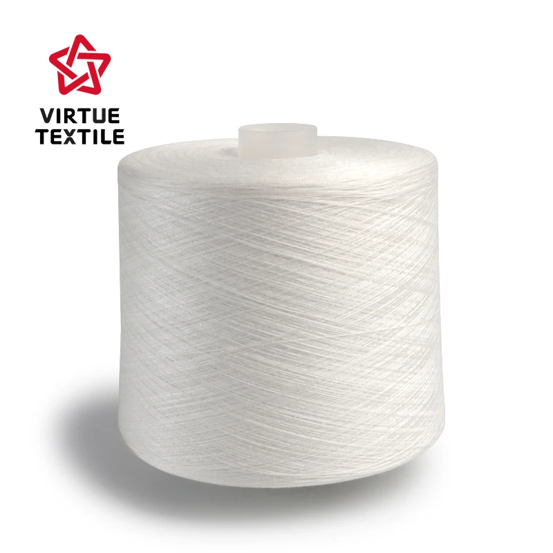 Wholesale 40/2 TFO raw white 100% spun polyester sewing thread for dyeing and sewing