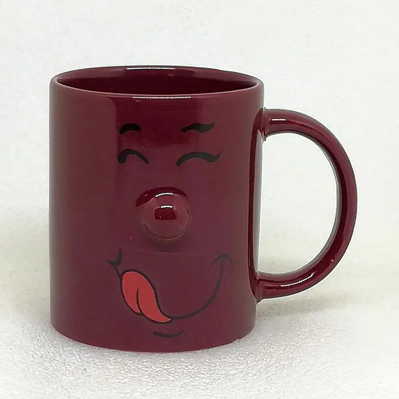 Colorful Ceramic Smile Face Nose Mug With Handle for gift